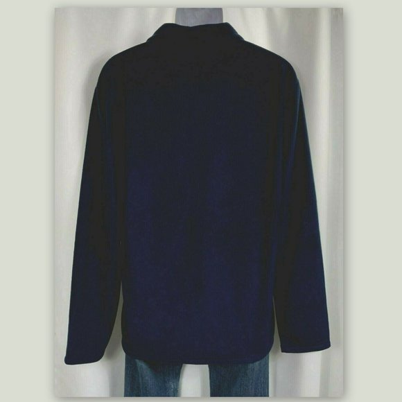 ASPEN Mens Large Dark Blue Micro-Fleece 1/4 Zip Vertical Pocket Jacket NWT - Picture 5 of 6
